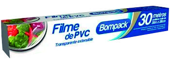 FILME PVC BOMPACK 28CMX30M - R$4.91 - CX/25 - 7898921466349