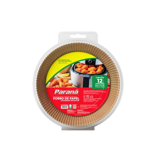 FORRO PAPEL P/AIR FRYER REDONDA PARANA 3L C/12UN - R$6.03 - CX/12 - 7896080901923