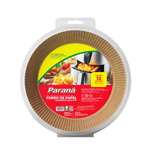 FORRO PAPEL P/AIR FRYER REDONDA PARANA 5L C/12UN - R$8.44 - CX/12 - 7896080901930
