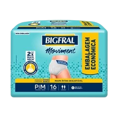FRALDA DESC GERIATRICA BIGFRAL ROUPA PQ/MD 16UN - R$39.25 - FD/04 - 7896012879696