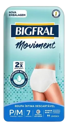 FRALDA DESC GERIATRICA BIGFRAL ROUPA PQ/MD 7UN - R$21.63 - FD/08 - 7896012879658