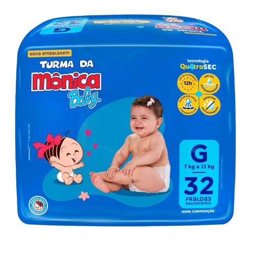 FRALDA DESC TURMA MONICA ECONOMICA GD 32UN - R$23.00 - FD/06 - 7898133020025