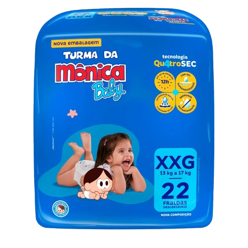 FRALDA DESC TURMA MONICA ECONOMICA XXG 22UN - R$23.00 - FD/06 - 7898133020049