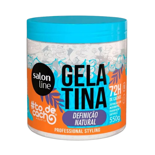 GELATINA SALON LINE CACHOS DEFINICAO NATURAL 550G - R$22.33 - CX/06 - 7908458331079