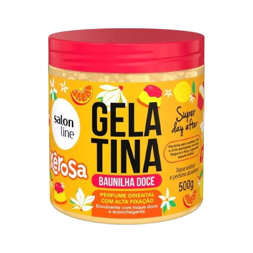 GELATINA SALON LINE XEROSA BAUNILHA DOCE 500G - R$21.81 - CX/06 - 7908458332601