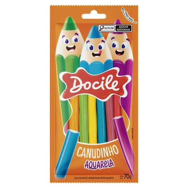 GELATINES DOCILE CANUDINHO AQUARELA 70G - R$3.55 - CX/12 - 7896451926081
