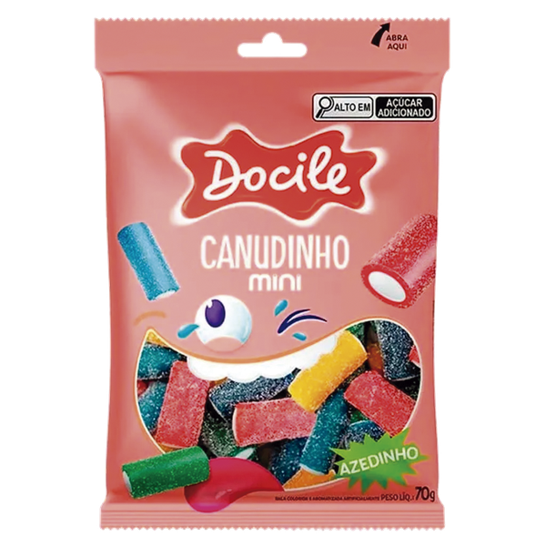 GELATINES DOCILE CANUDINHO MINI 70G - R$3.68 - CX/12 - 7896451926203