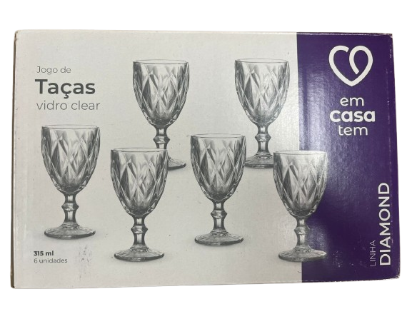 JOGO TACA DIAMOND CLEAR DIAMOND CASA TEM 6X315ML - R$37.74 - CX/06 - 7908486146416