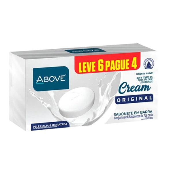 KIT SABONETE ABOVE BARRA CREAM ORIGINAL 85G LV6PG4 - R$10.74 - CX/12 - 7899674042743