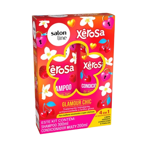 KIT SALON LINE SH 300ML+COND 200ML GLAMOUR CHIC - R$23.67 - CX/06 - 7908458336357