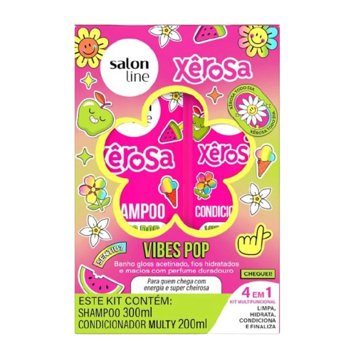 KIT SALON LINE SH 300ML+COND 200ML VIBES POP - R$23.67 - CX/06 - 7908458332632