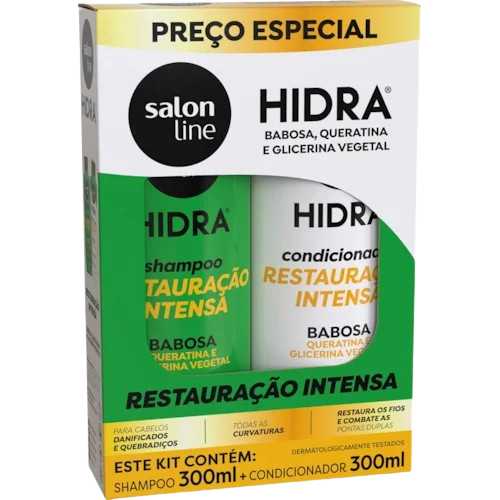 KIT SALON LINE SH + COND HIDRA BABOSA 300ML - R$15.70 - CX/06 - 7898623954304