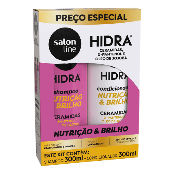 KIT SALON LINE SH+COND HIDRA CERAMIDAS 300ML - R$15.70 - CX/06 - 7898623956711