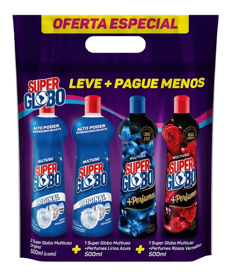 KIT SUPER GLOBO C/2 MULT ORIG 1ROSAS 1LIRIOS 500ML - R$8.82 - CX/06 - 7898083663242