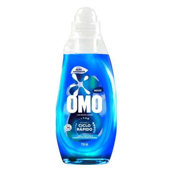 LAVA ROUPAS LIQ OMO CICLORAPIDO ACAO ANTIODOR750ML - R$13.91 - CX/12 - 7891150104280