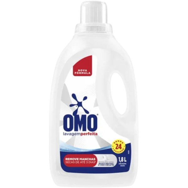 LAVA ROUPAS LIQ OMO LAVAGEM PERFEITA 1,8L - R$17.89 - CX/06 - 7891150107526