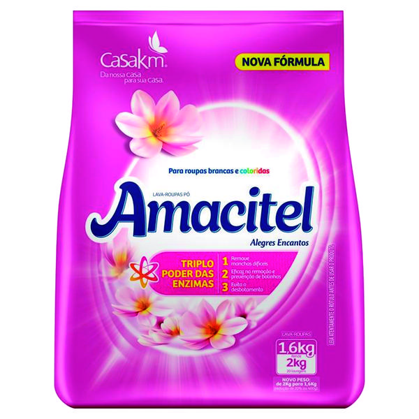 DETERGENTE PO AMACITEL ALEG. ENCANTOS 1,6KG - R$7.99 - CX/7 - 7896040708715