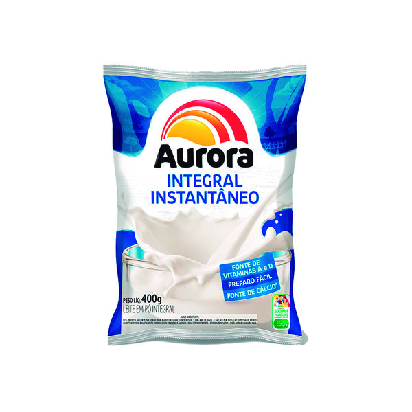 LEITE PO AURORA INSTANTANEO 400G - R$12.80 - CX/25 - 7891164027681