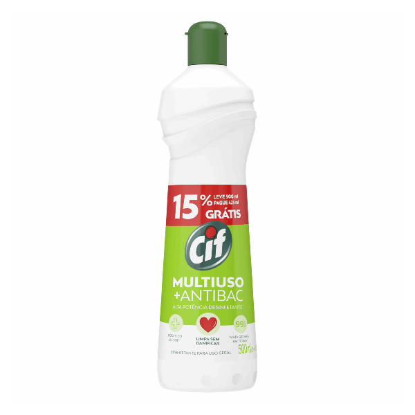 LIMPADOR MULTIUSO CIF ANTIBAC LV 500ML PG 425 ML - R$3.58 - CX/24 - 7891150081604