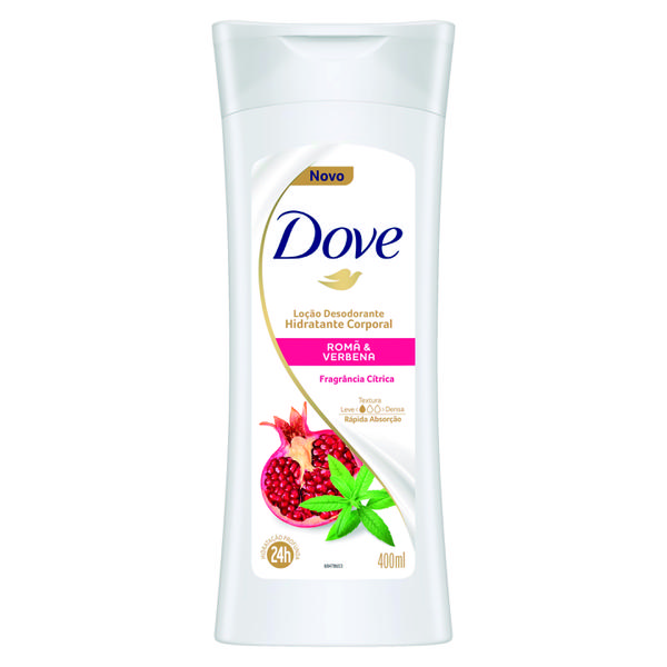 LOCAO HID DOVE ROMA E VERBENA 400ML - R$17.54 - CX/12 - 7891150077683