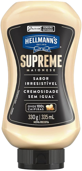 MAIONESE HELLMANNS SUPREME SQUEEZE 330G - R$8.24 - CX/24 - 7891150080546