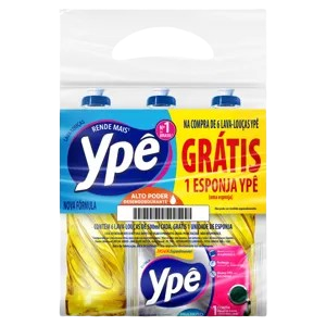 PACK DETERGENTE LIQ YPE CLEAR 6X500ML+1 ESPONJA  - R$13.50 - CX/04 - 7896098903162