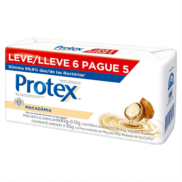 PACK SAB PROTEX MACADAMIA LV 6 PG 5 85G - R$15.52 - CX/12 - 7891024035535