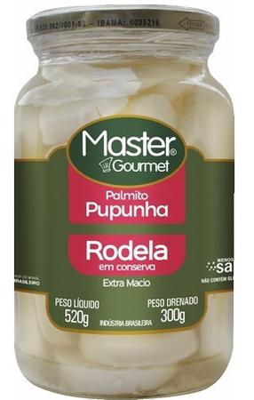 PALMITO MASTER GOURMET DE PUPUNHA RODELA VD. 300G - R$12.33 - CX/15 - 7898958581138