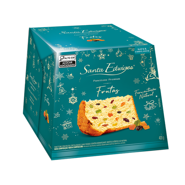 PANETTONE STA EDWIGES FRUTAS PREMIUM 400G - R$15.10 - CX/18 - 7896064205696