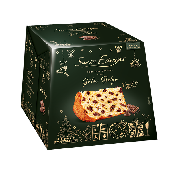 PANETTONE STA EDWIGES GOTAS CHOCOLATE BELGA 400G - R$19.00 - CX/18 - 7896064209656