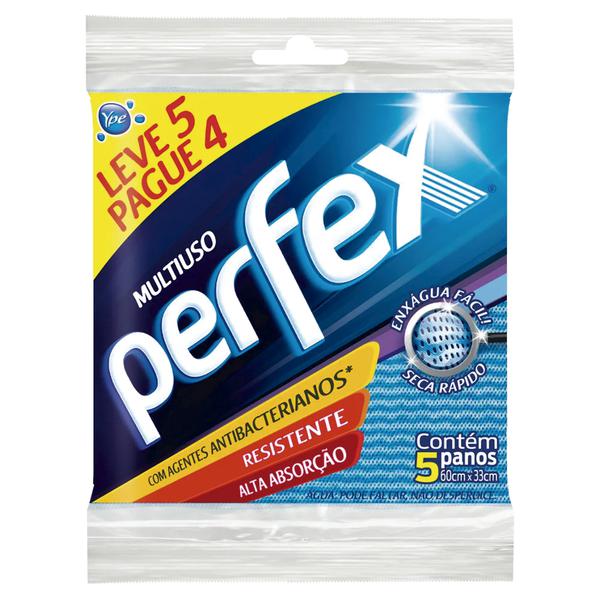 PANO DE LIMPEZA PERFEX MULTIUSO AZUL LEV5 PAG4 - R$5.02 - CX/50 - 7896090101511