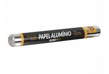 PAPEL ALUMINIO GLOBOPACK  45CMX7,5M - R$7.32 - CX/25 - 7898971010059