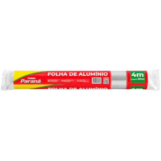 PAPEL ALUMINIO PARANA 30CMX4M - R$2.35 - CX/25 - 7896080900940