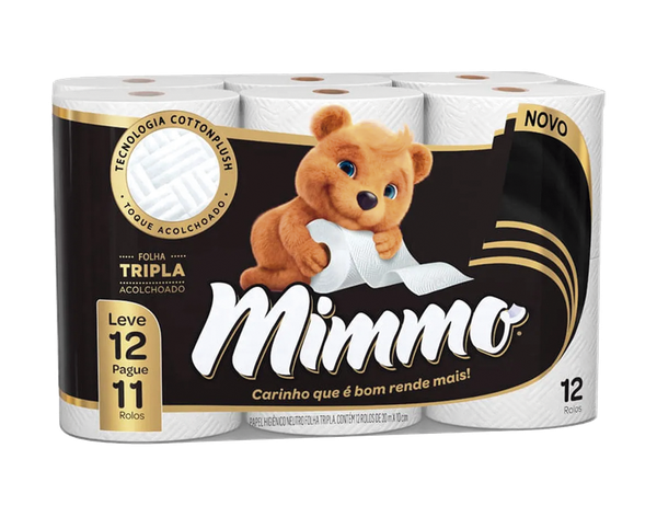 PAPEL HIG MIMMO NEUTRO FOLHA TRIPLA 20M LV12 PG11 - R$18.67 - FD/06 - 7898962794265