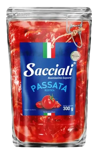 PASSATA DE TOMATE RUSTICA SACIALLI SACHE 300G - R$2.57 - CX/32 - 7896292306806