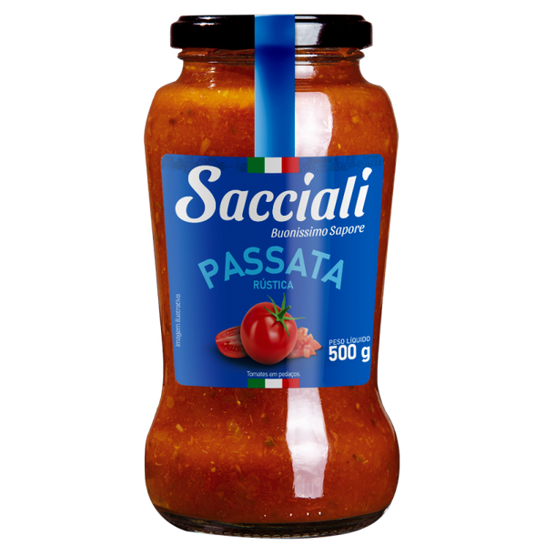 PASSATA RUSTICA SACCIALI VD 500G - R$10.30 - CX/24 - 7896292301634