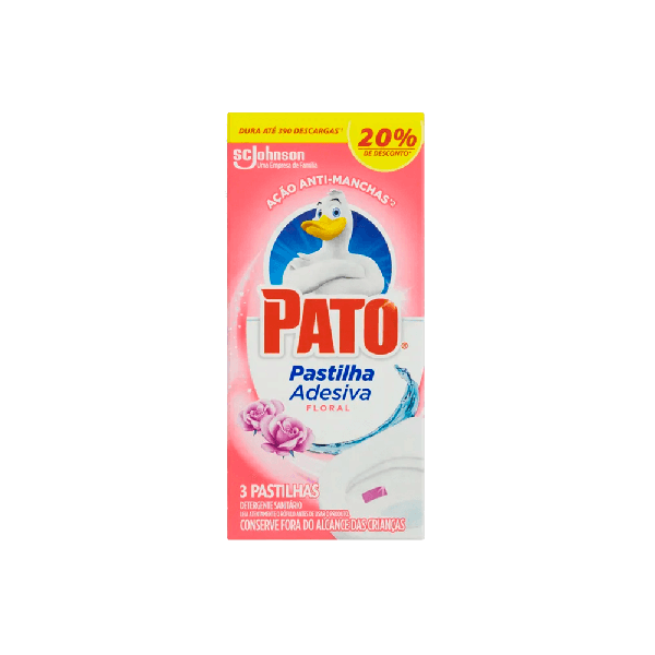 PASTILHA ADESIVA PATO FLORAL 20% DESC 3UN - R$6.43 - CX/24 - 7894650940082