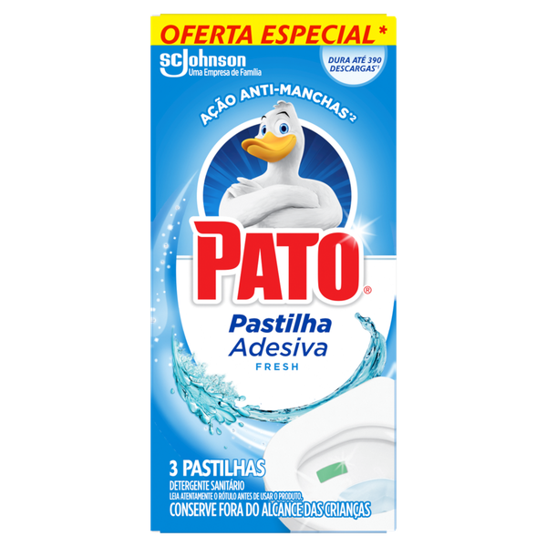 PASTILHA ADESIVA PATO FRESH 20% DESC 3UN - R$6.43 - CX/24 - 7894650009055