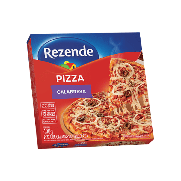 PIZZA REZENDE CONG CALABRESA 400G - R$9.36 - CX/12 - 7894904255818