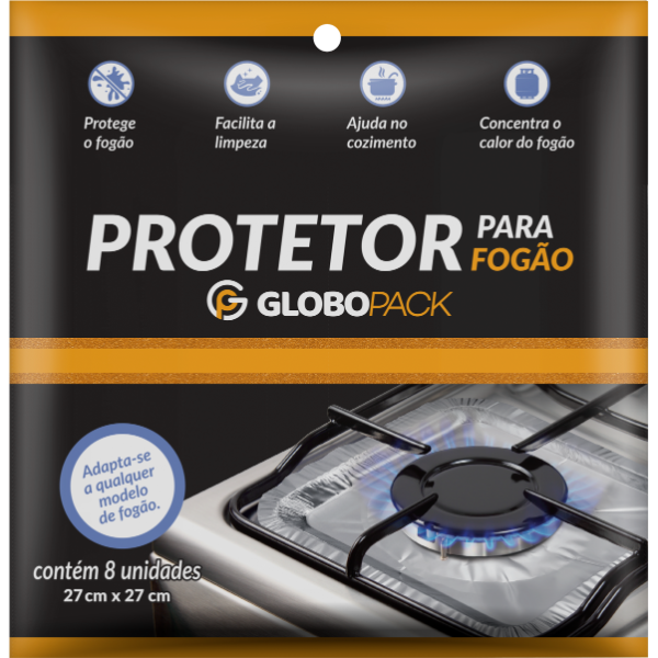 PROTETOR DE FOGAO GLOBOPACK 8 LAMINAS - R$5.73 - CX/30 - 7898971010097