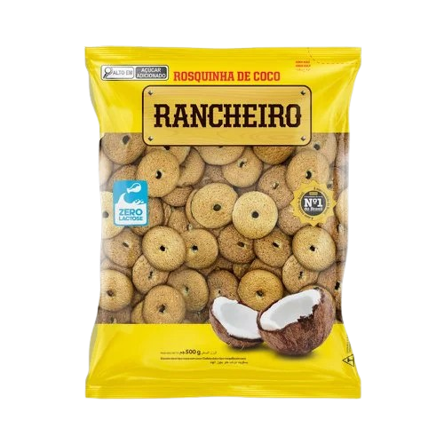 ROSQUINHA RANCHEIRO COCO 500G - R$4.84 - CX/20 - 7896253402141
