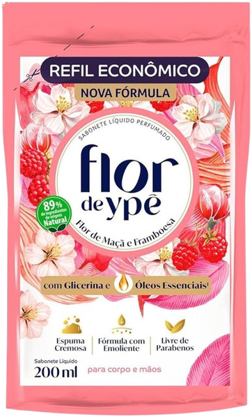 SAB FLOR YPE LIQ FLOR MACA/FRAMBOESA REFIL 200ML - R$3.83 - CX/12 - 7896098905593
