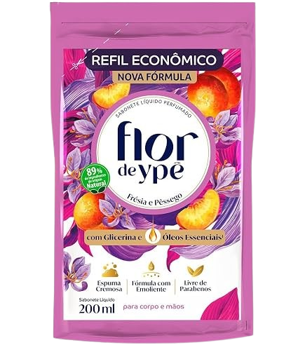 SAB FLOR YPE LIQ REFIL FRESIA/PESSEGO 200ML - R$3.83 - CX/12 - 7896098908082