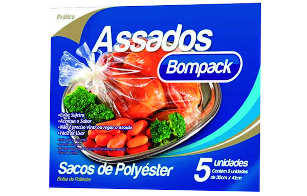 SACOS P/ ASSADOS BOMPACK 30CMX41CM 5UN - R$4.62 - CX/25 - 7898921466370
