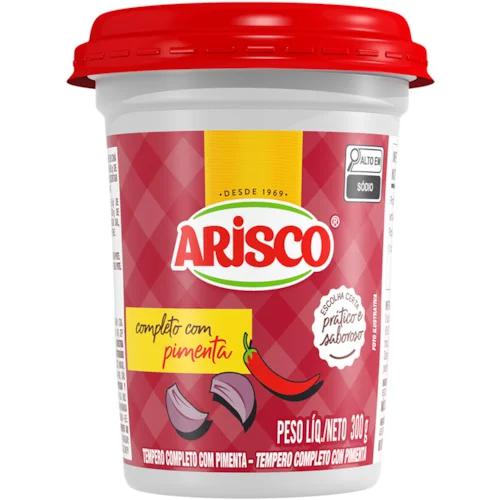 TEMPERO ARISCO COMPLETO C/PIMENTA PT 300G - R$5.17 - CX/24 - 7891700011006