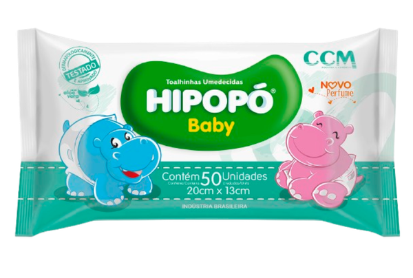TOALHA UMEDECIDA HIPOPO BABY C/50UN - R$5.70 - CX/24 - 7898931019337