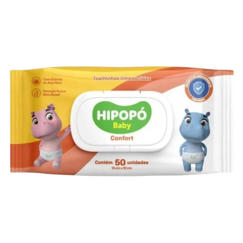 TOALHAS UMEDECIDAS HIPOPO COMFORT 50 FOLHAS - R$4.94 - CX/32 - 7898620012953
