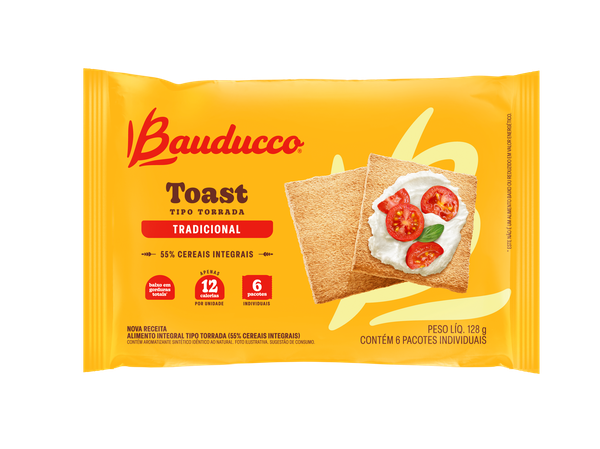 TORRADA BAUDUCCO TOAST CEREALE TRADICIONAL 128G - R$3.00 - CX/24 - 7891962058726