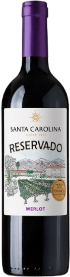 VINHO SANTA CAROLINA RESERVADO MERLOT 750ML - R$25.17 - CX/12 - 7804350002140