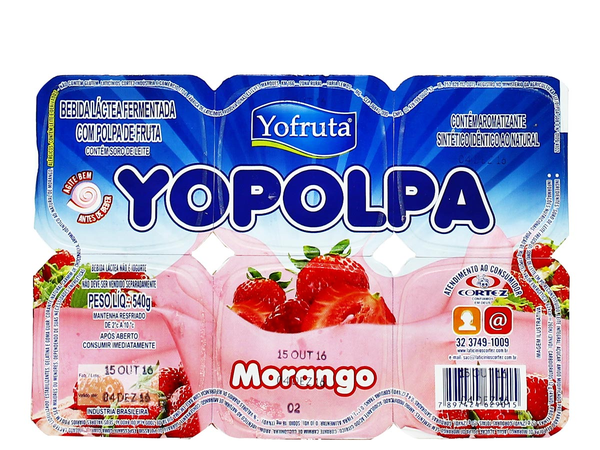 BEBIDA LACTEA YOPOLPA MORANGO 540G